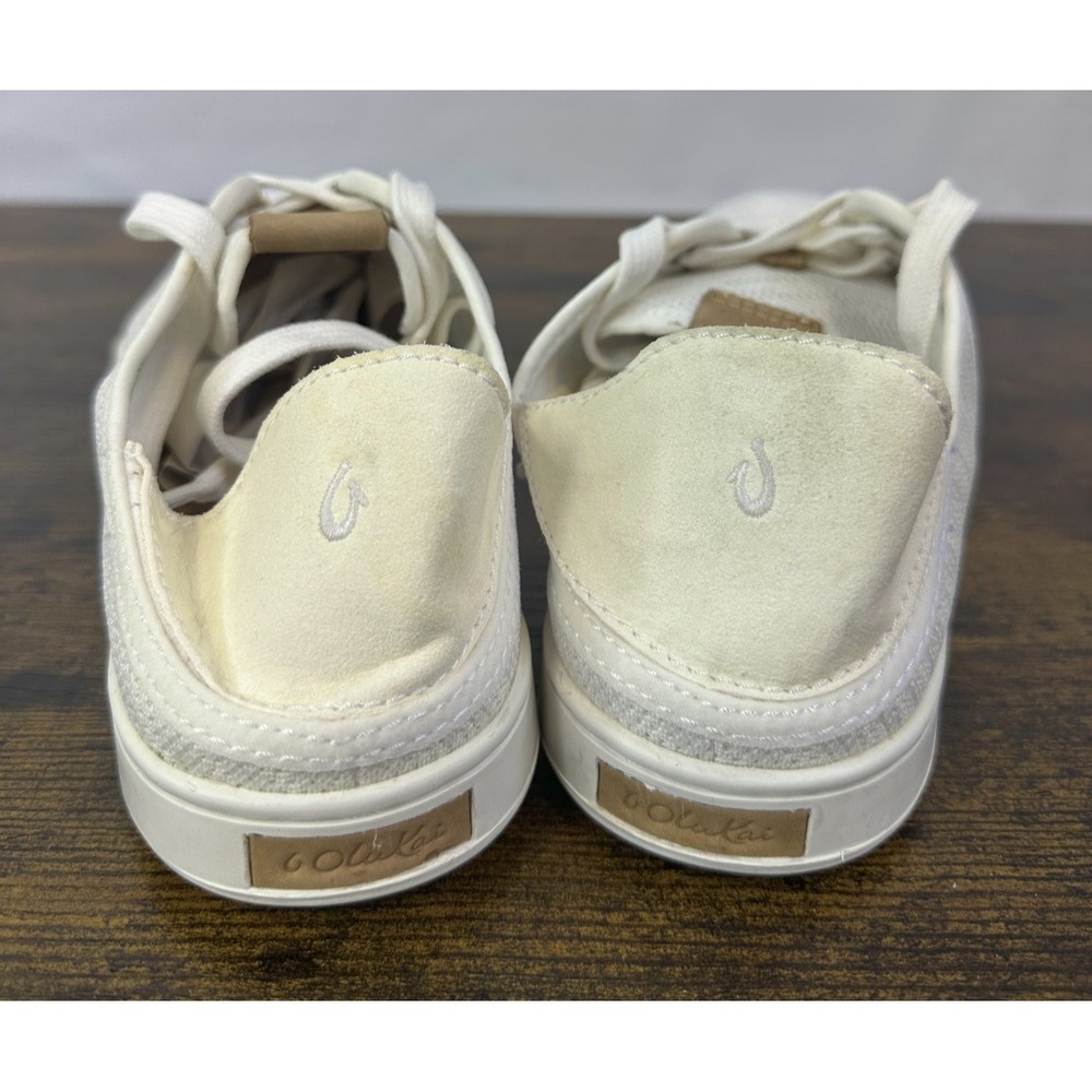 Olukai Pehuea Li Convertible Sneaker Lace Up Knit White Shoes Women's Size 9.5 - Picture 12 of 16